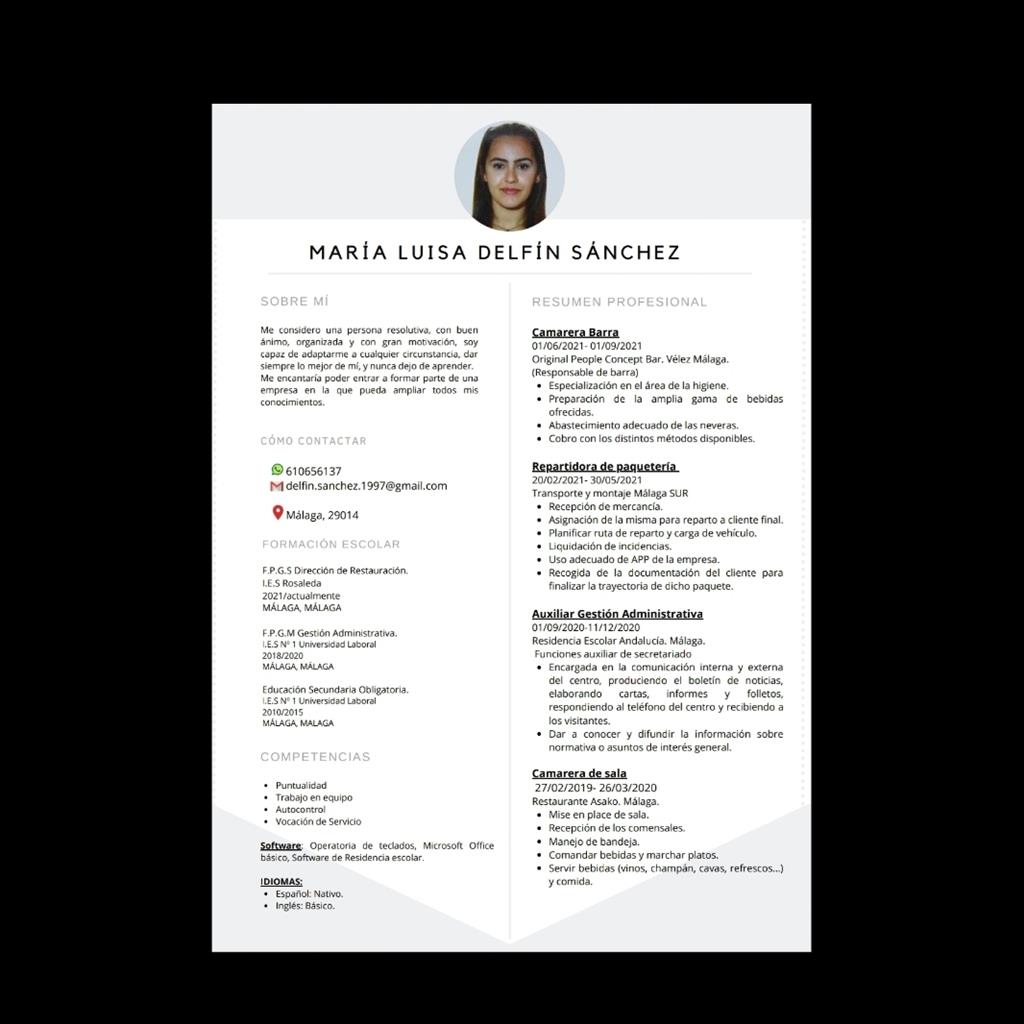Maria Luisa  busca trabajo de Camarera